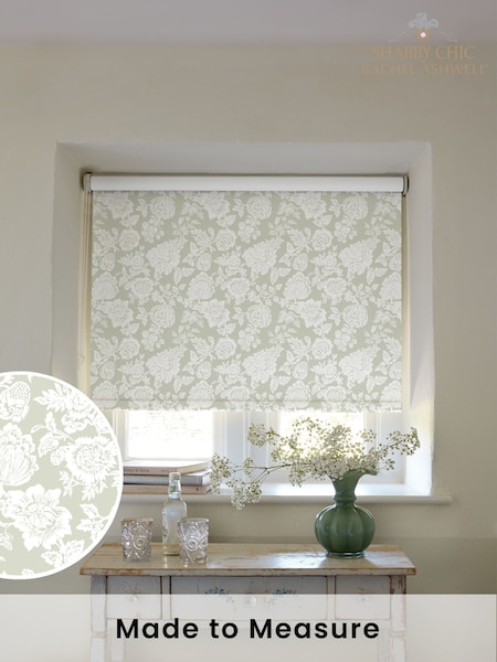 Shabby Chic by Rachel Ashwell® Sage Green Stipple Made to Measure Blackout Roller Blind (H37452) | £73