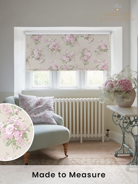Shabby Chic by Rachel Ashwell® Pink Rose Chintz Made to Measure Blackout Roller Blind (H37466) | £73