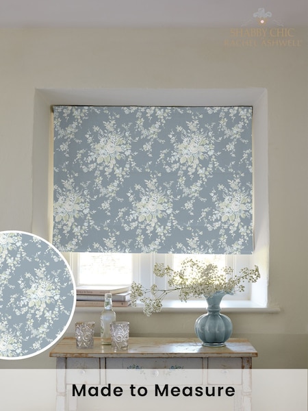 Shabby Chic by Rachel Ashwell® Dusky Blue Garden Floral Made to Measure Roman Blind (H37468) | £79