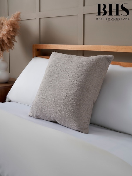 BHS Grey Textured Slub Cushion (H37476) | £16