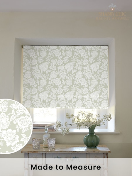 Shabby Chic by Rachel Ashwell® Sage Green Stipple Made to Measure Roman Blind (H37477) | £79