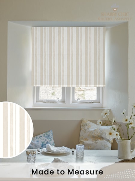 Shabby Chic by Rachel Ashwell® Natural Watercolour Stripe Made to Measure Roman Blind (H37481) | £79