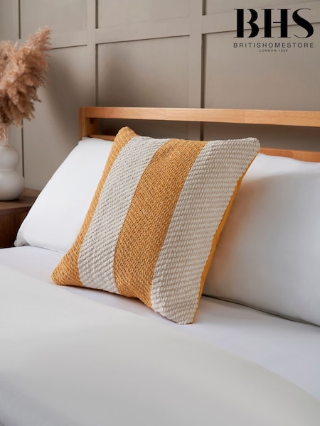 BHS Ochre Herringbone Chenille Cushion (H37482) | £18