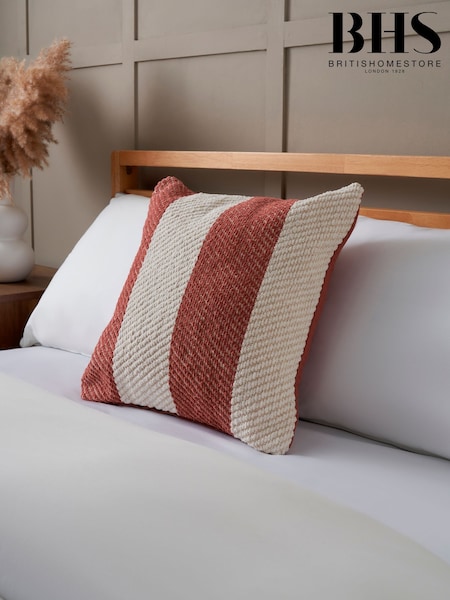 BHS Terracotta Herringbone Chenille Cushion (H37487) | £18