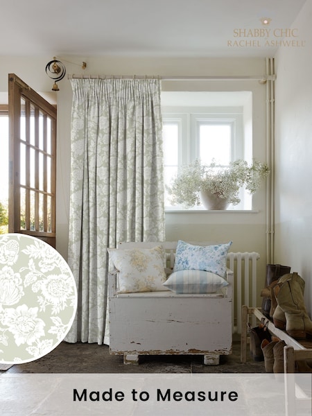 Shabby Chic by Rachel Ashwell® Sage Green Stipple Made to Measure Curtains (H37500) | £91