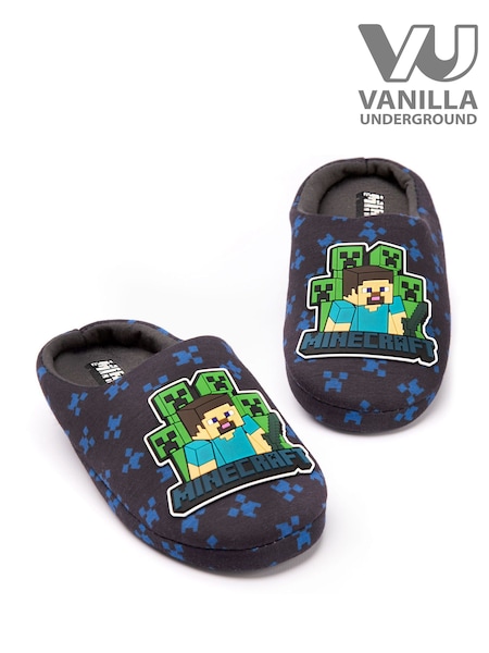 Vanilla Underground Blue Boys Minecraft Slippers (H37533) | £17