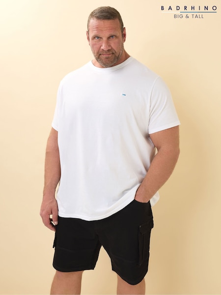 BadRhino Big & Tall Black Elasticated Cargo Denim Shorts (H37534) | £39