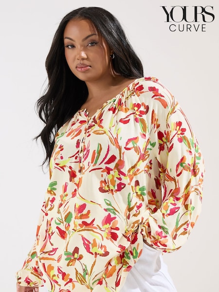 Yours Curve Natural Button Detail Blouse (H37615) | £29