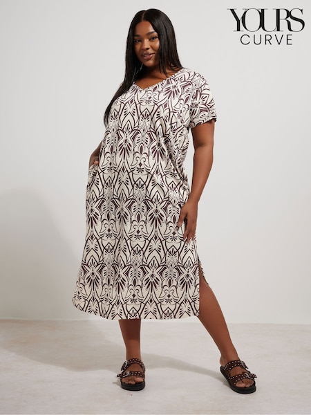 Yours Curve Natural Grown On Basic 100% Cotton Dress (H37626) | £27