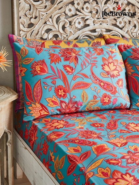 Joe Browns Ochre Border Print Fitted Sheet and Pillowcases (H37721) | £20