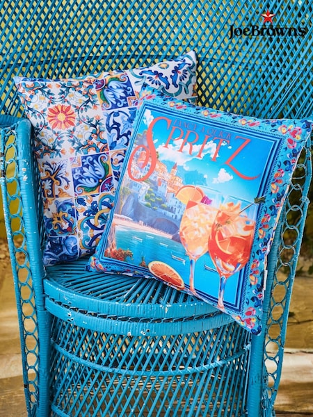 Joe Browns Blue Reversible Spritz Outdoor Garden Cushion (H37726) | £30