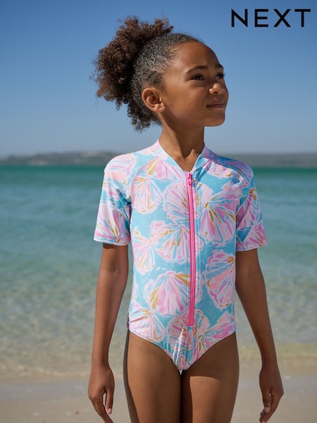 Blue Shell Short Sleeved Sunsafe Swimsuit (3mths-16yrs) (H37747) | £15 - £21