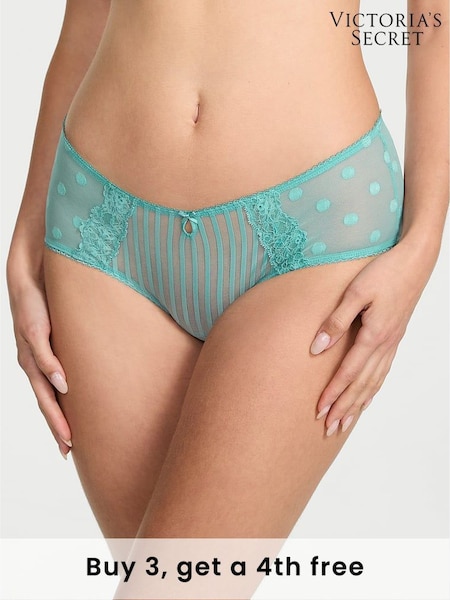 Victoria's Secret Dusty Turquoise Blue Cheeky Sheer Knickers (H37799) | £9