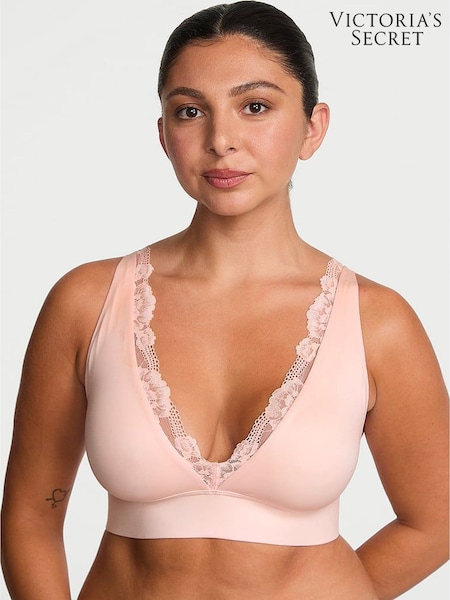 Victoria's Secret Purest Pink Plunge Post Surgery Lace Bralette (H37807) | £31.20
