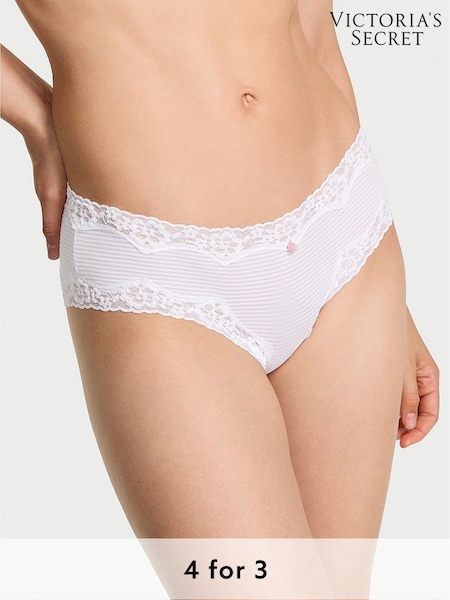 Victoria's Secret White Cheeky Lace Waist Knickers (H37831) | £9