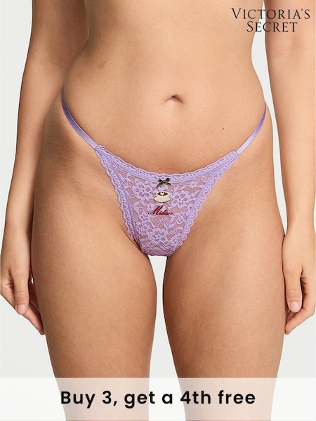 Victoria's Secret Jasmine Shimmer Purple Milan Thong Knickers (H37833) | £9
