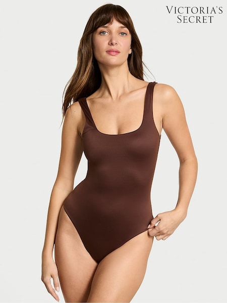 Victoria's Secret Ganache Brown FeatherSoft™ Square Neck Tank Bodysuit (H37870) | £45