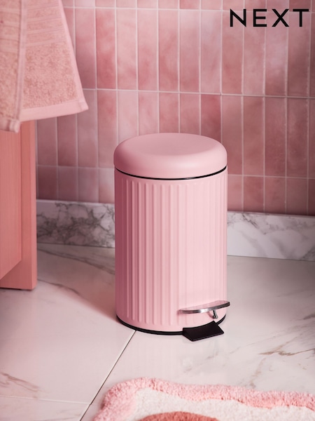 Pink Rib Soft Close 3 Litre Pedal Bin (H37889) | £12