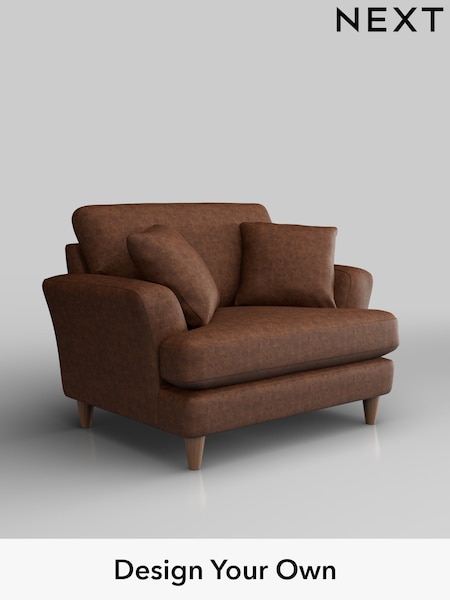 Monza Faux Leather Easy Clean/Chestnut Brown Conway Relaxed Sit (H37934) | £975