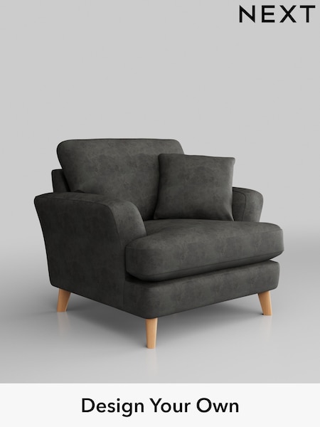 Monza Faux Leather Easy Clean/Dark Grey Conway Relaxed Sit (H37935) | £875
