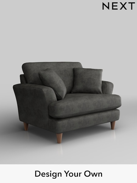 Monza Faux Leather Easy Clean/Dark Grey Conway Relaxed Sit (H37935) | £975