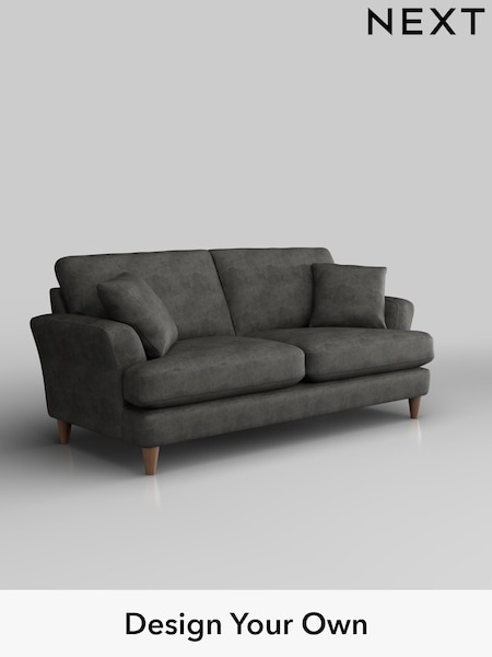 Monza Faux Leather Easy Clean/Dark Grey Conway Relaxed Sit (H37935) | £1,350