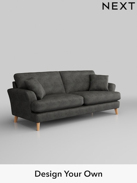 Monza Faux Leather Easy Clean/Dark Grey Conway Relaxed Sit (H37935) | £1,450