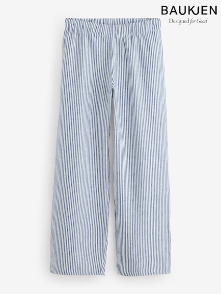 Baukjen Blue Doretta 100% Linen Trousers (H39023) | £139