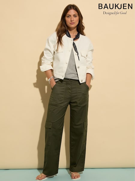 Baukjen Green Zenya Wide Leg Cargo Trousers (H39025) | £129