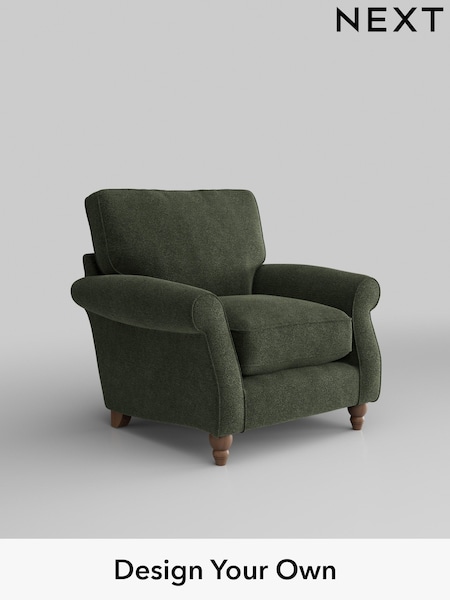 Boucle Chenille/Dark Moss Green Ashford Relaxed Sit (H39200) | £925