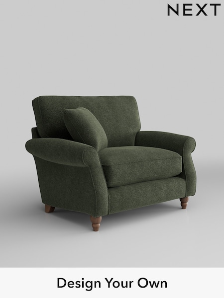 Boucle Chenille/Dark Moss Green Ashford Relaxed Sit (H39200) | £1,025