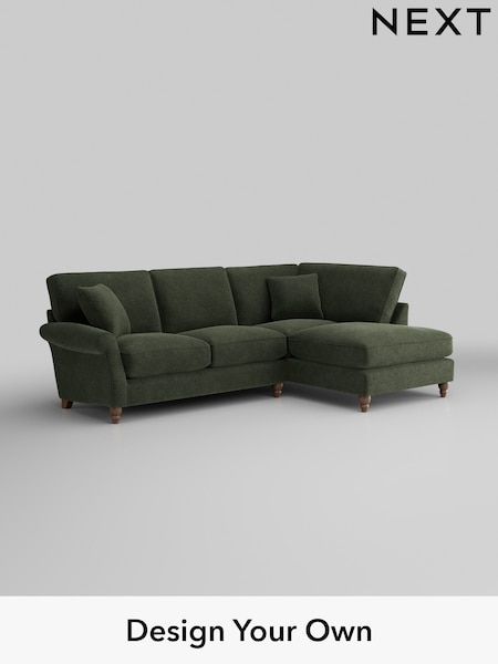 Boucle Chenille/Dark Moss Green Ashford Relaxed Sit (H39200) | £2,075