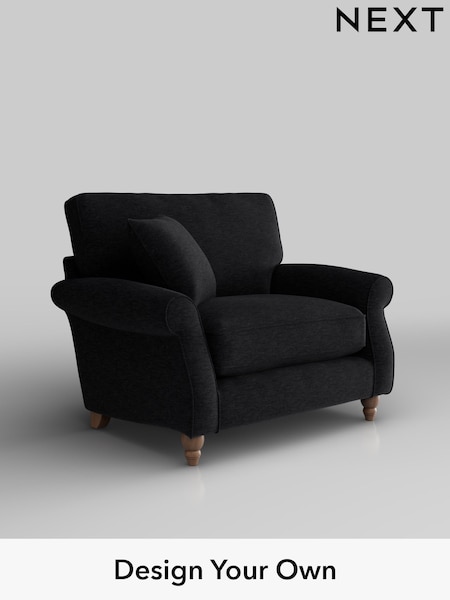 Fine Chenille Easy Clean/Black Ashford Relaxed Sit (H39247) | £1,025
