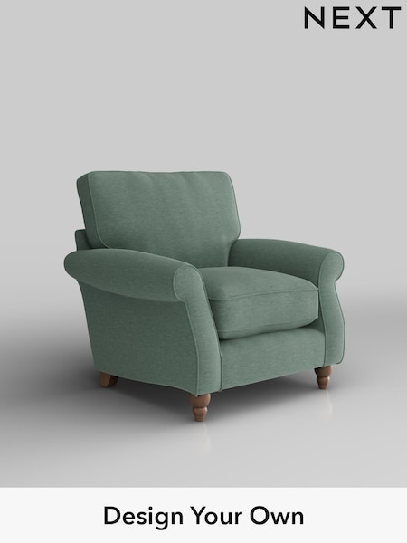 Fine Chenille Easy Clean/Light Forest Green Ashford Relaxed Sit (H39248) | £925
