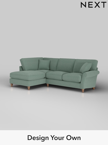 Fine Chenille Easy Clean/Light Forest Green Ashford Relaxed Sit (H39248) | £2,075