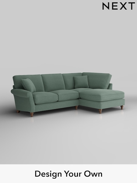 Fine Chenille Easy Clean/Light Forest Green Ashford Relaxed Sit (H39248) | £2,075