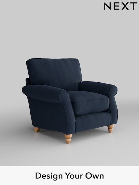 Fine Chenille Easy Clean/Dark Navy Blue Ashford Relaxed Sit (H39253) | £925