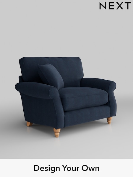 Fine Chenille Easy Clean/Dark Navy Blue Ashford Relaxed Sit (H39253) | £1,025