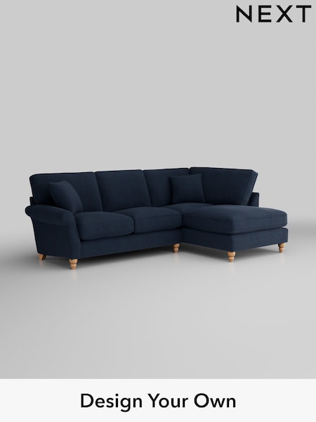 Fine Chenille Easy Clean/Dark Navy Blue Ashford Relaxed Sit (H39253) | £2,075