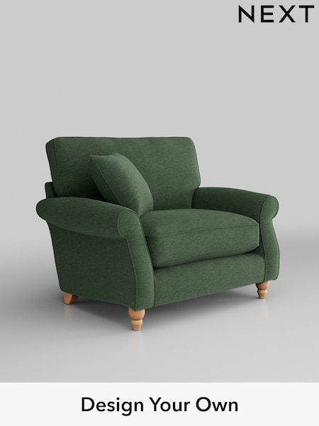 Fine Chenille Easy Clean/Mid Khaki Green Ashford Relaxed Sit (H39259) | £1,025