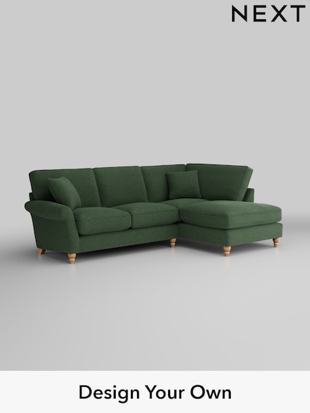 Fine Chenille Easy Clean/Mid Khaki Green Ashford Relaxed Sit (H39259) | £2,075