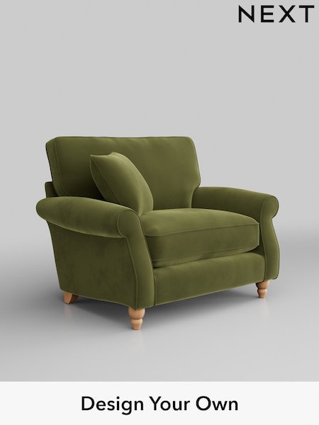 Plush Velvet Easy Clean/Mid Olive Green Ashford Relaxed Sit (H39278) | £1,025