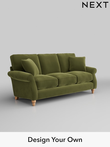 Plush Velvet Easy Clean/Mid Olive Green Ashford Relaxed Sit (H39278) | £1,425