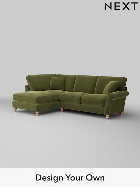 Plush Velvet Easy Clean/Mid Olive Green Ashford Relaxed Sit (H39278) | £2,075