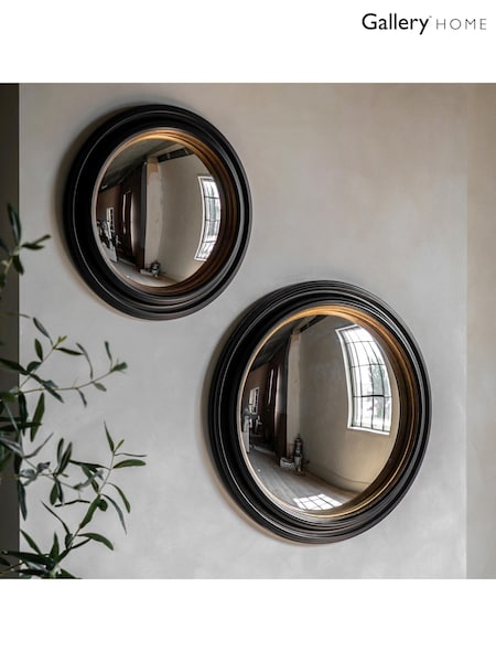 Gallery Home Black Rockfell Convex Mirror (H39343) | £144