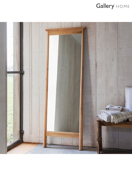 Gallery Home Light Wood Wyland Cheval Mirror (H39372) | £324