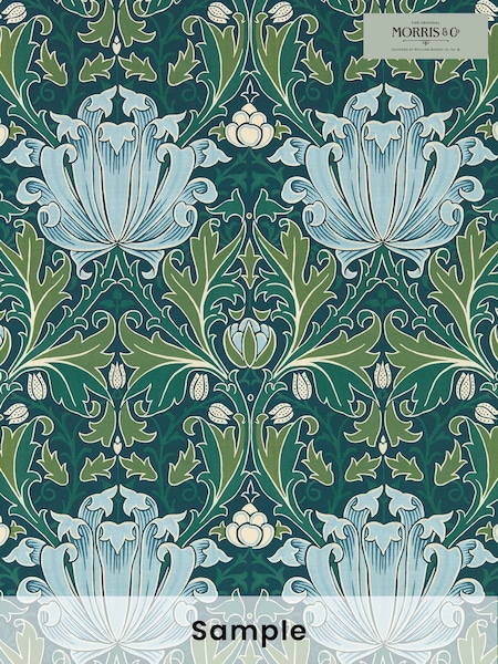Morris & Co Helena Indigo Boughs Morris Friends A4 Wallpaper Sample (H39405) | £1