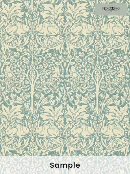Morris & Co Brer Rabbit Slate Vellum Morris Friends A4 Wallpaper Sample (H39436) | £1