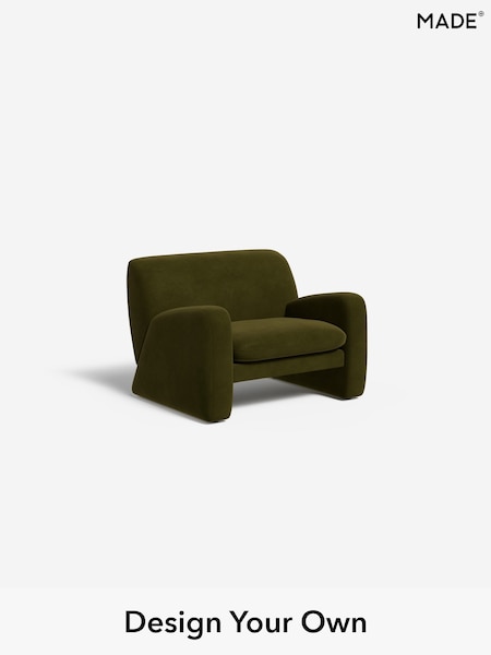 Matt Velvet Easy Clean/Deep Olive Green Romana By Made (H39574) | £799