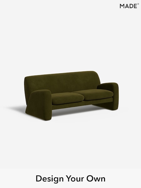 Matt Velvet Easy Clean/Deep Olive Green Romana By Made (H39574) | £1,099
